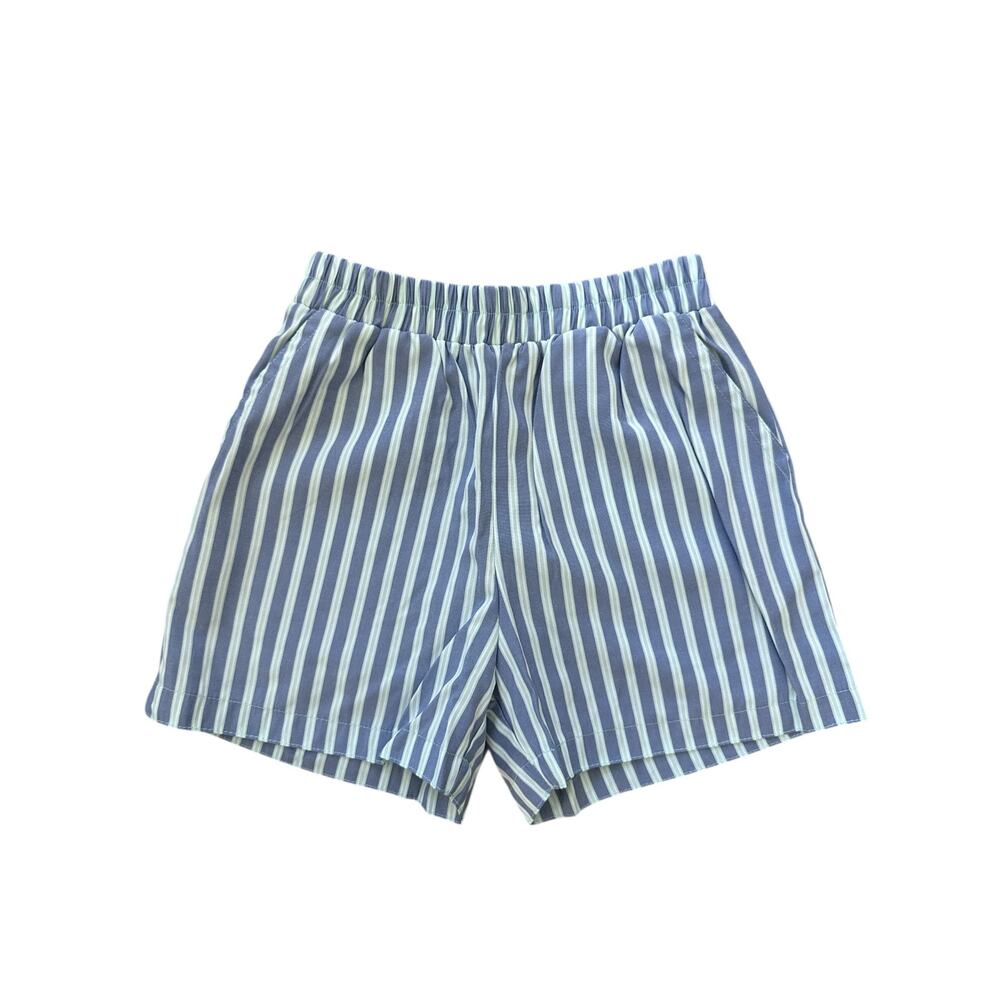 Miss Cupcakes Girls Size 8 Trendy Blue Stripe Pullon Shorts, Boxer Style